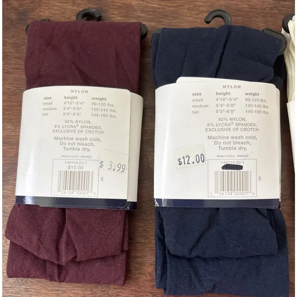 Vintage Gap Almost Opaque Tights Lot Of 4 Deadstock NWT Size Small USA Made 90s
